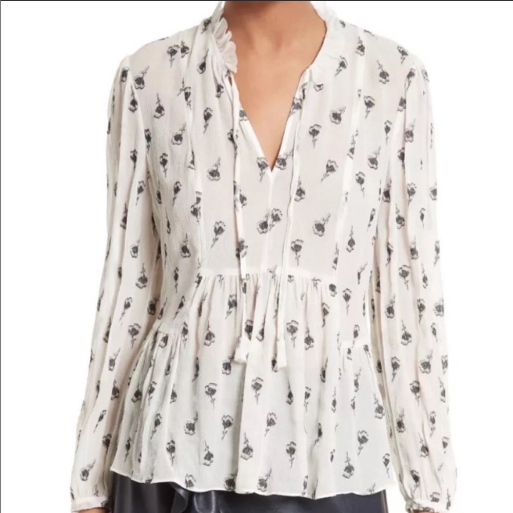 Rebecca Taylor silk tulip clip blouse
